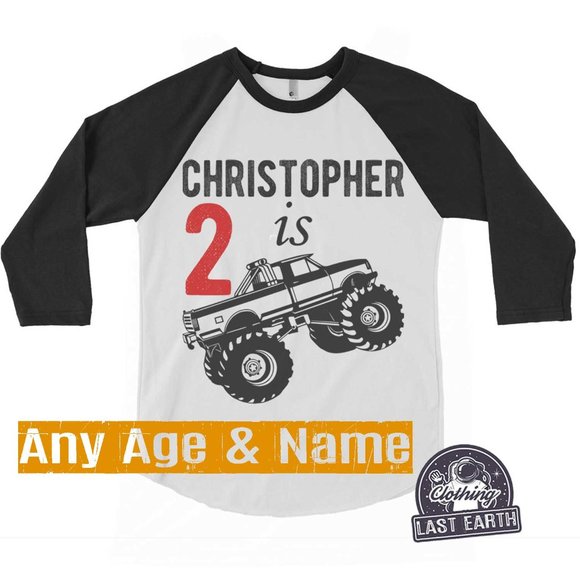 Monster Truck Shirt Monster Jam Birthday Party Shirts Personalized Boys Gifts - Picture 1 of 2